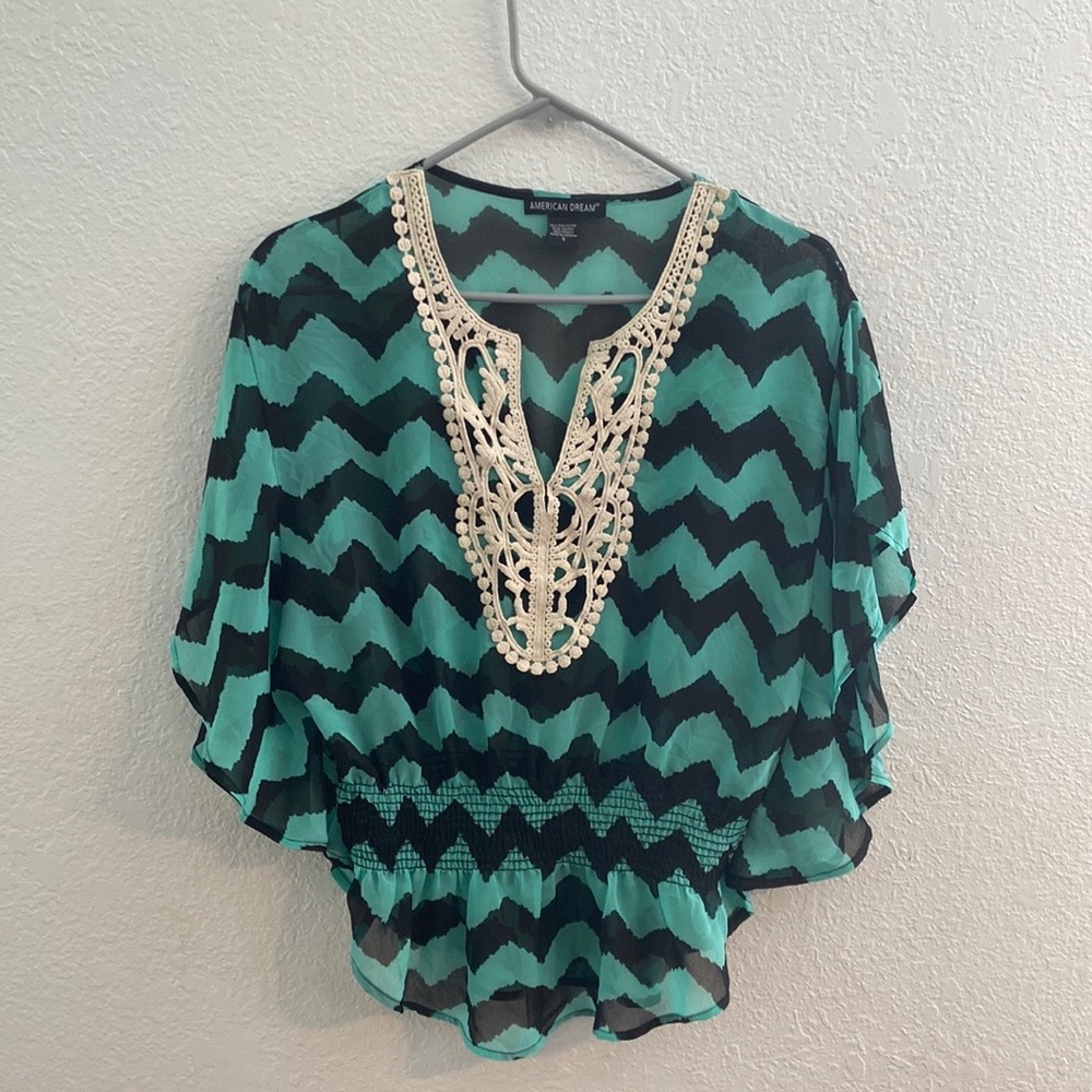 American Dream-Chevron Print Top